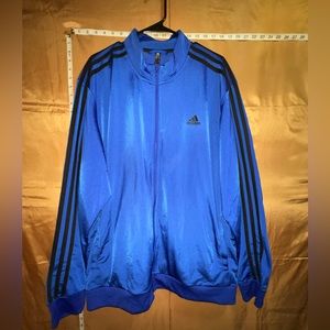 Adidas Blue With Black Stripes Medium Size Track Jacket, Barely Worn, Brand New.